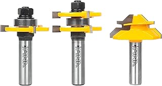 MNA Tongue and Groove Bits & 45 Degree Lock Miter Router Bit, 1/2 Inch Shank Wood Milling Cutter Bits