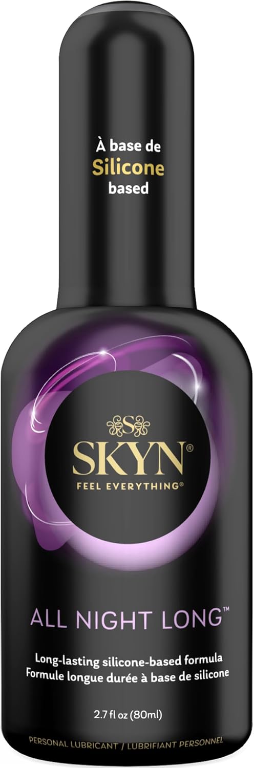 SKYN All Night Long Silicone-Based, Long Lasting Lube (2.7 oz) for Men, Women and Couples, Safe with Latex and Non-Latex Condoms