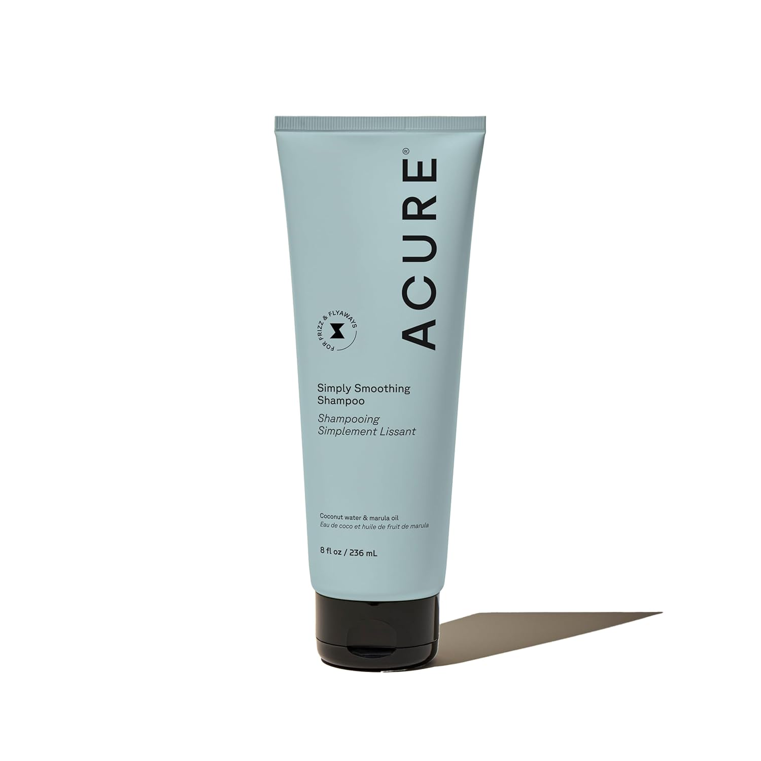 Acure Simply Smoothing Shampoo – Coconut Water & Marula Oil, Effortless Frizz Control & Smoothing for Silky, Manageable Hair, Vegan, 8 Fl Oz