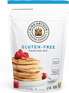 King Arthur Gluten Free Pancake Mix: Non-GMO, Kosher Certified, Easy-to-Prepare Breakfast Delight - Perfect for Fluffy, Delicious Pancakes (15 oz) - Packaging May Vary