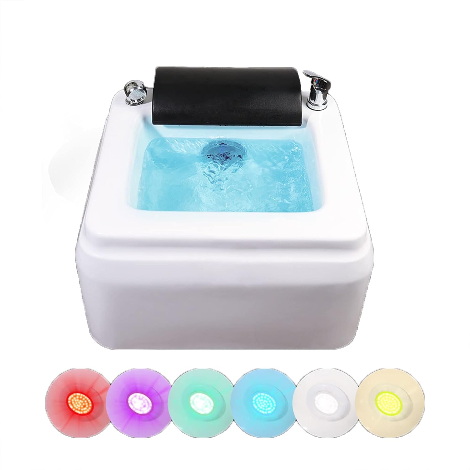 SADRIM Feet Soaking Tub,Pedicure Foot Spa,foot Soak Tub,deep Foot Bath Spa With Massage Surfing,Acrylic Pedicure Sink,foot Spa,foot Tub For Soaking Feet,Integrated Molding,with 7 Colorful Lights