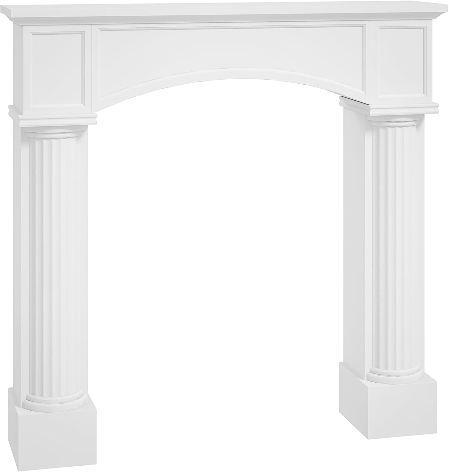 HOMCOM Modern Fireplace Mantel, Freestanding Fireplace Surround with Leg for Electric Fireplaces, 43.25" W x 42.75" H, White