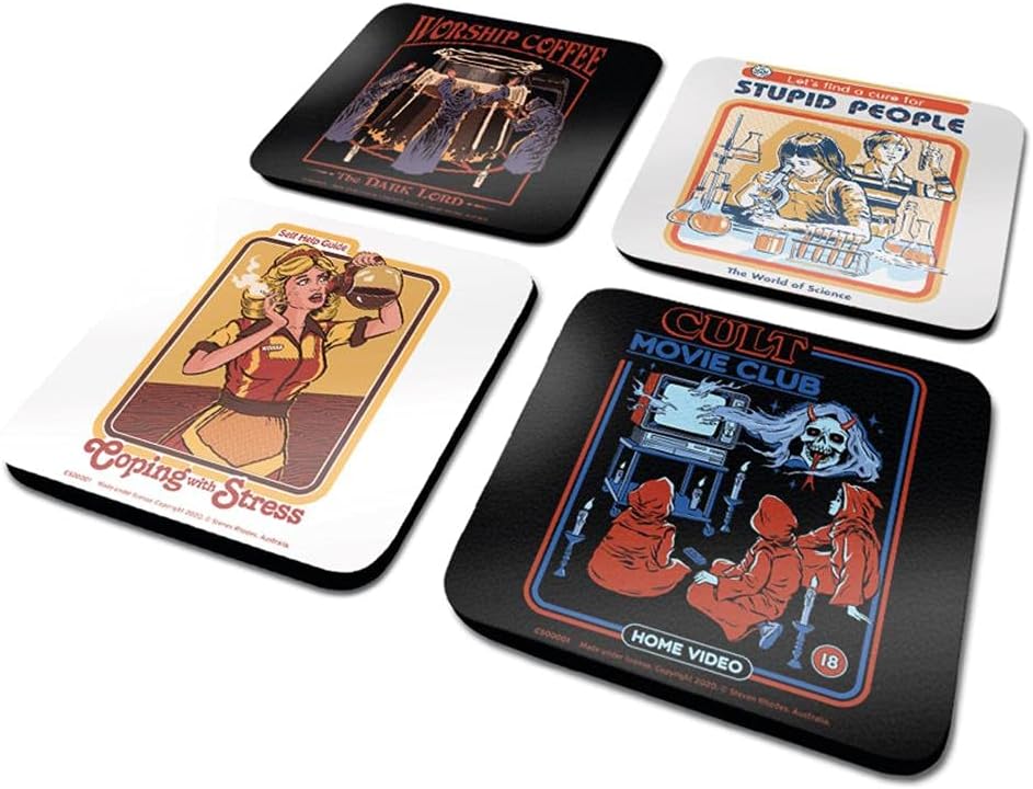 Pyramid International Steven Rhodes Coasters Set of 4, Cork Coasters - Official Merchandise