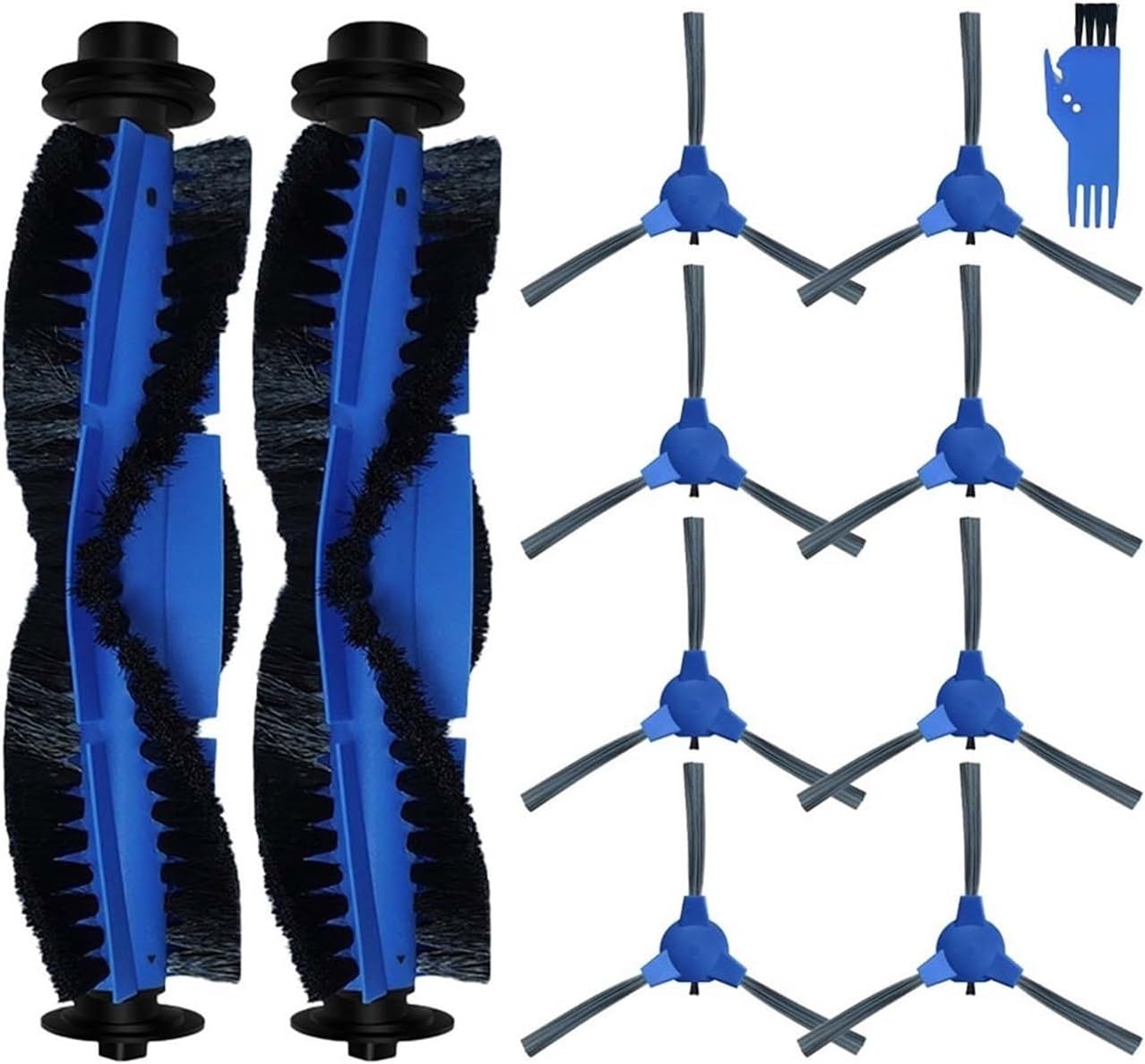 Compatible for Ecozy RV-SG250B。 Robot Vacuum Self Emptying and Mop Combo Roller Main Brush Edge Spin Side Brush Accessory Replacerment Part (Color : Set 5)