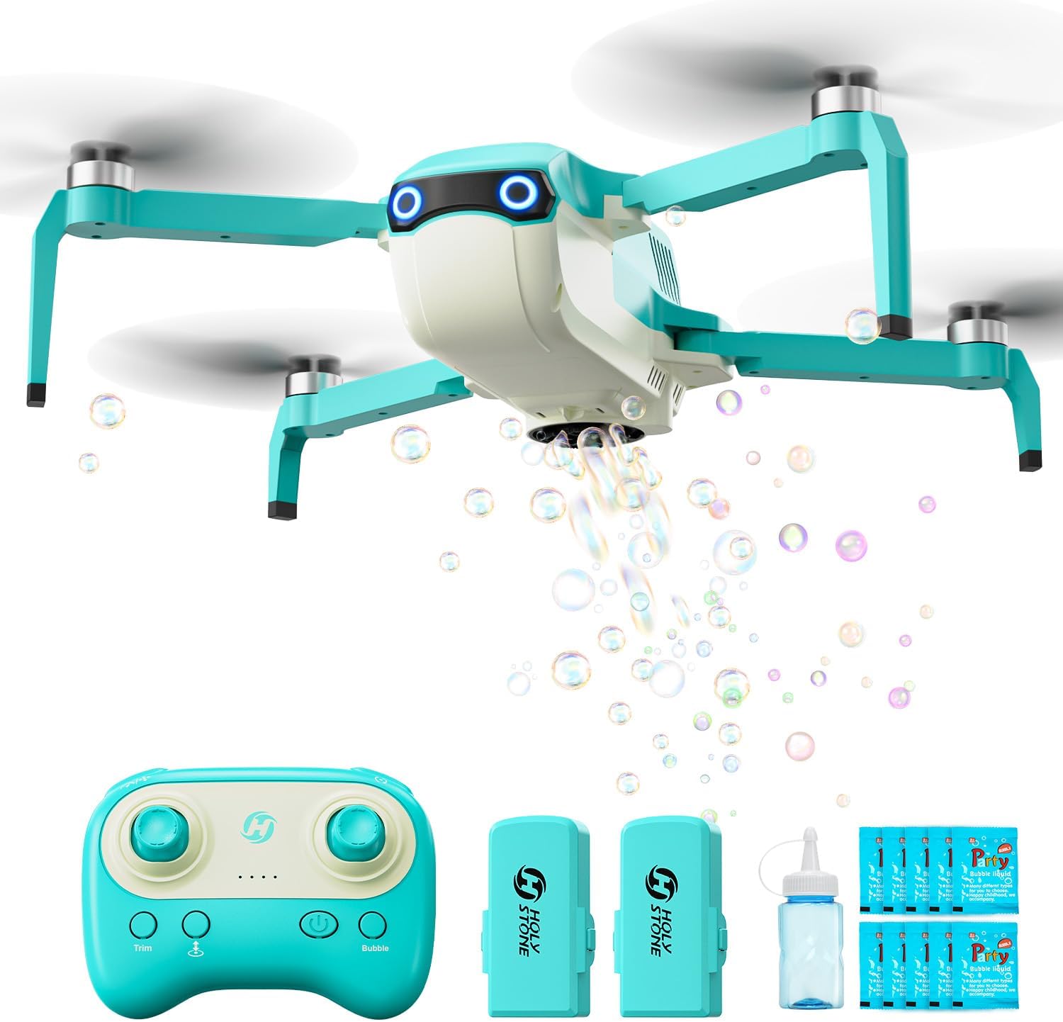 Holy Stone HS320 Bubble Drone for Kids and Beginners –Bubble Machine with Headless Mode, Auto Rotation, One‑Key Takeoff & Landing, Two Batteries, Great Gift Toy for Outdoor Play, Parties, Boys & Girls