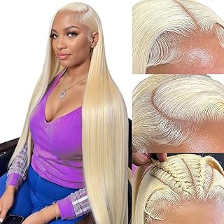 613 Lace Front Wig Human Hair Pre Plucked Blonde Wig Human Hair 180% Density 13x4 Straight HD Lace Frontal Wig Glueless Wigs Human Hair With Baby Hair 26 Inch