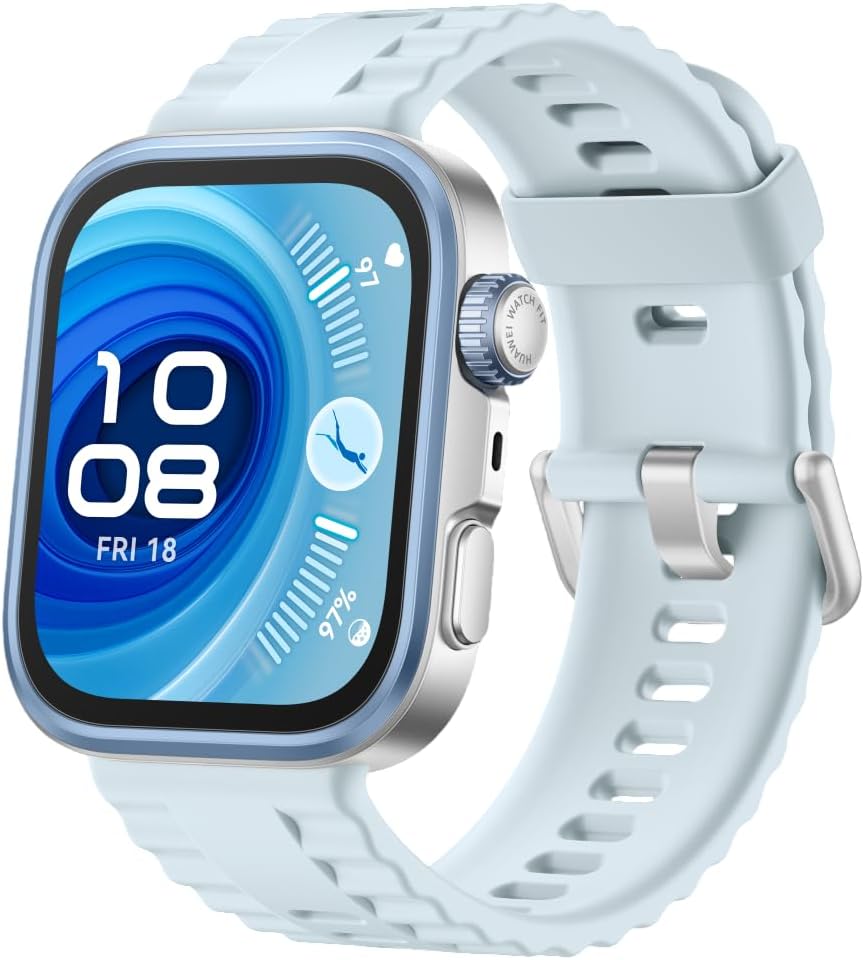 HUAWEI Watch FIT4 Pro Smartwatch, 1.82" Sapphire Display Titanium Alloy Bezel, Up to 10-Day Battery Life, Dual Band GPS, Golf Courses map, 40 m Free Diving, Compatible with Android iOS, Blue