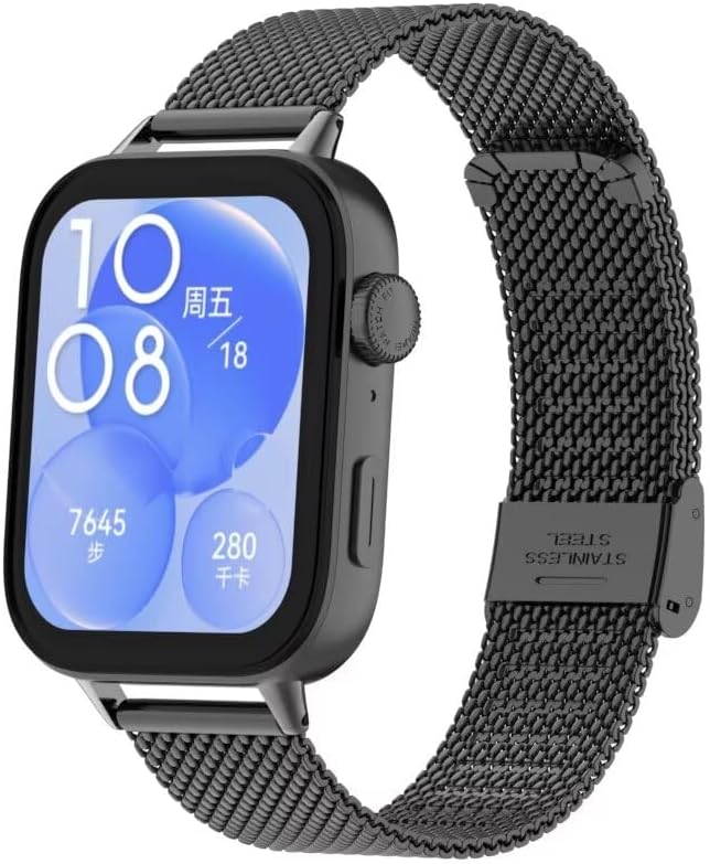 Watchband Compatible with Huawei Watch Fit 3/4/4pro Band,Stainless Steel Metal Replacement Strap Bracelet for Huawei Watch Fit 3/4/4pro Woman Man