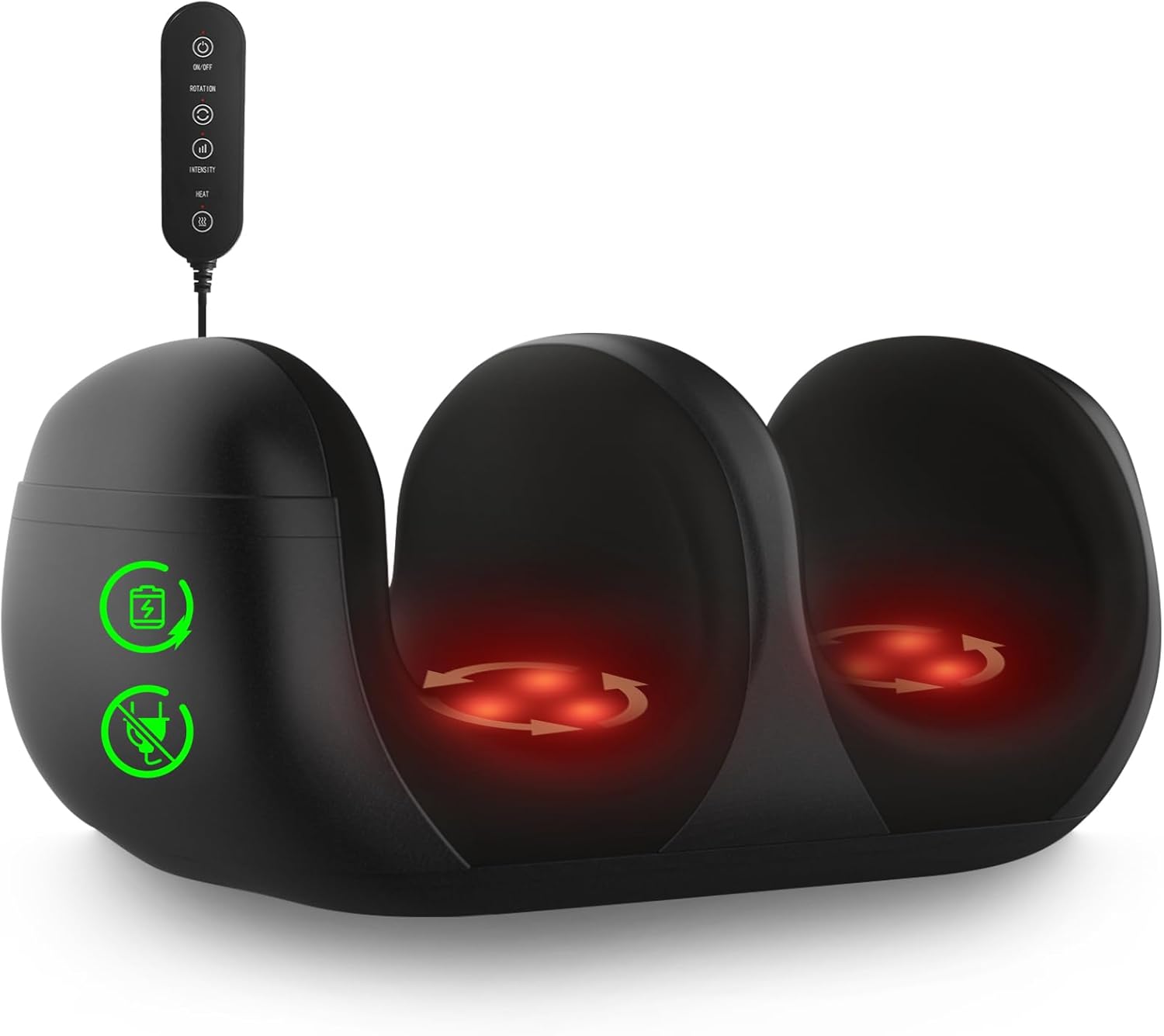 Foot Massager, Shiatsu Foot Massager with Heat, Rechargeable Calf Massager, Massage Calf, Deep Kneading Massage for Home and Office, Gifts for Women, Men, Dad, Mom