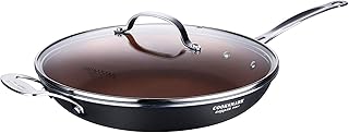COOKSMARK Copper Pan 12-Inch Nonstick Induction Frying Pan with Lid and Cool-Touch Handle, Copper Ceramic Skillet, Saute Pan, Dishwasher Safe Oven Safe