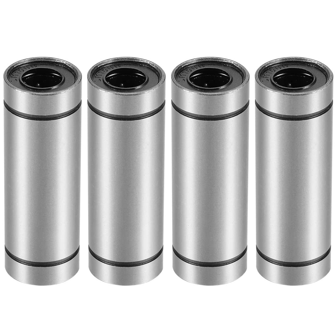 HiPicco Linear Ball Bearings, LM10LUU 10mm Bore Longer Linear Motion Bushing Double Side Rubber Sealed Rod Liner Shaft Parts for CNC Machine 3D Printer 4 Pack