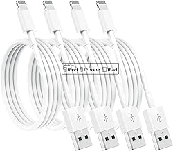 4 Pack [Apple MFi Certified] Apple Charging Cables 6ft, iPhone Chargers, Lightning Fast iPhone Charging Cord for iPhone 12/11/11Pro/11Max/ X/XS/XR/XS Max/8/7, ipad(White)
