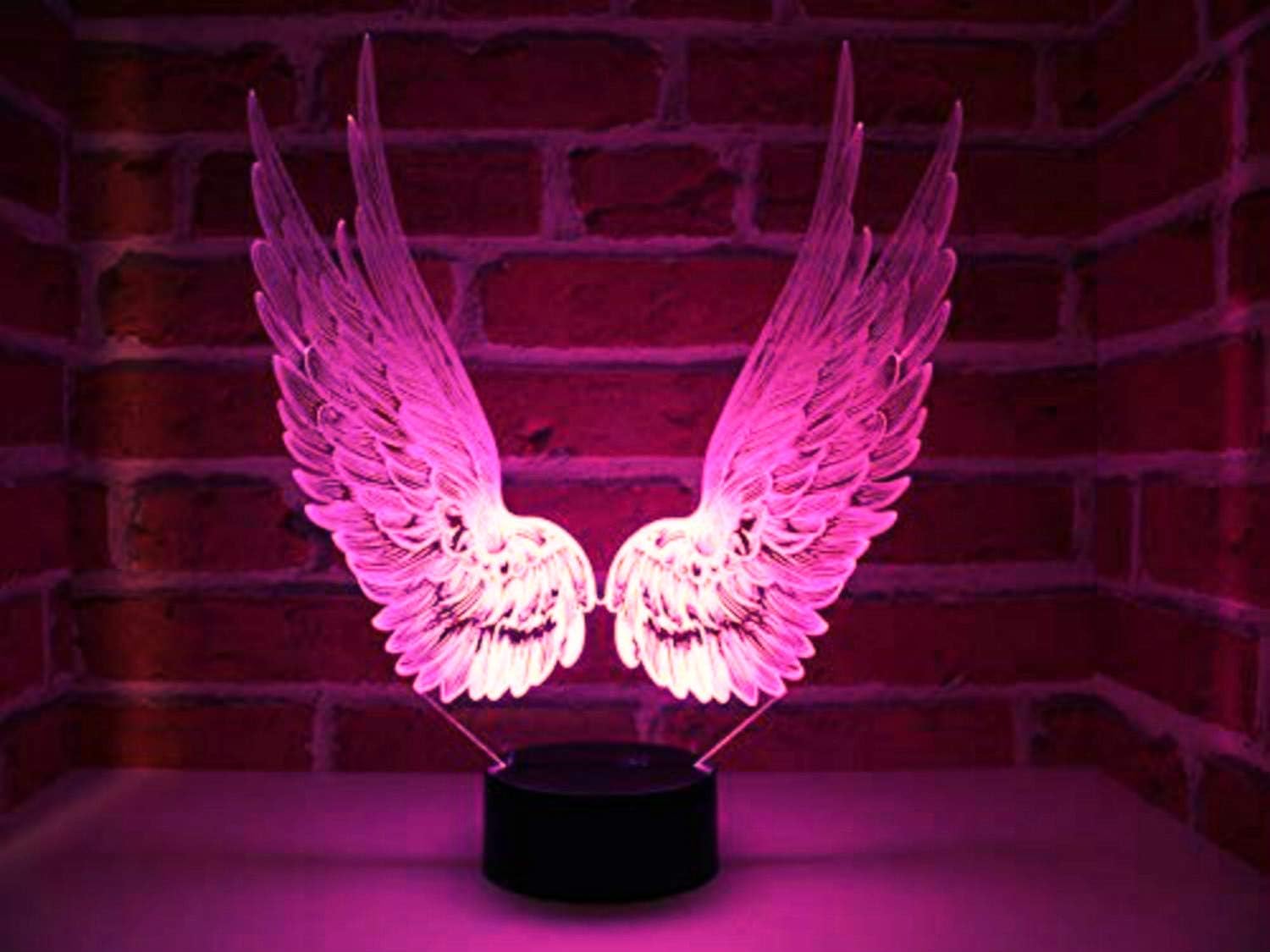 Tissen 3D Angel Wing Night Light 7 Colors Mood Lamp Touch USB Table Desk LED Decoration Children Kids Home Party Birthday Gift Toy