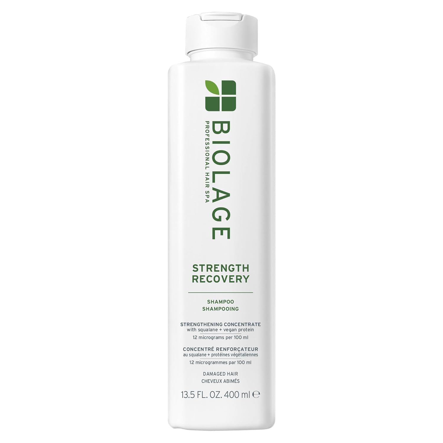 Biolage Strength Recovery Shampoo - Reduces Breakage & Detangles, For Damaged Hair, With Olive Squalane & Vegan Proteins, Paraben & Mineral Oil-Free