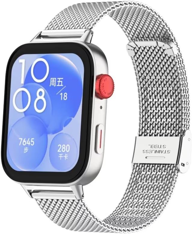 Watchband Compatible with Huawei Watch Fit 3/4/4pro Band,Stainless Steel Metal Replacement Strap Bracelet for Huawei Watch Fit 3/4/4pro Woman Man