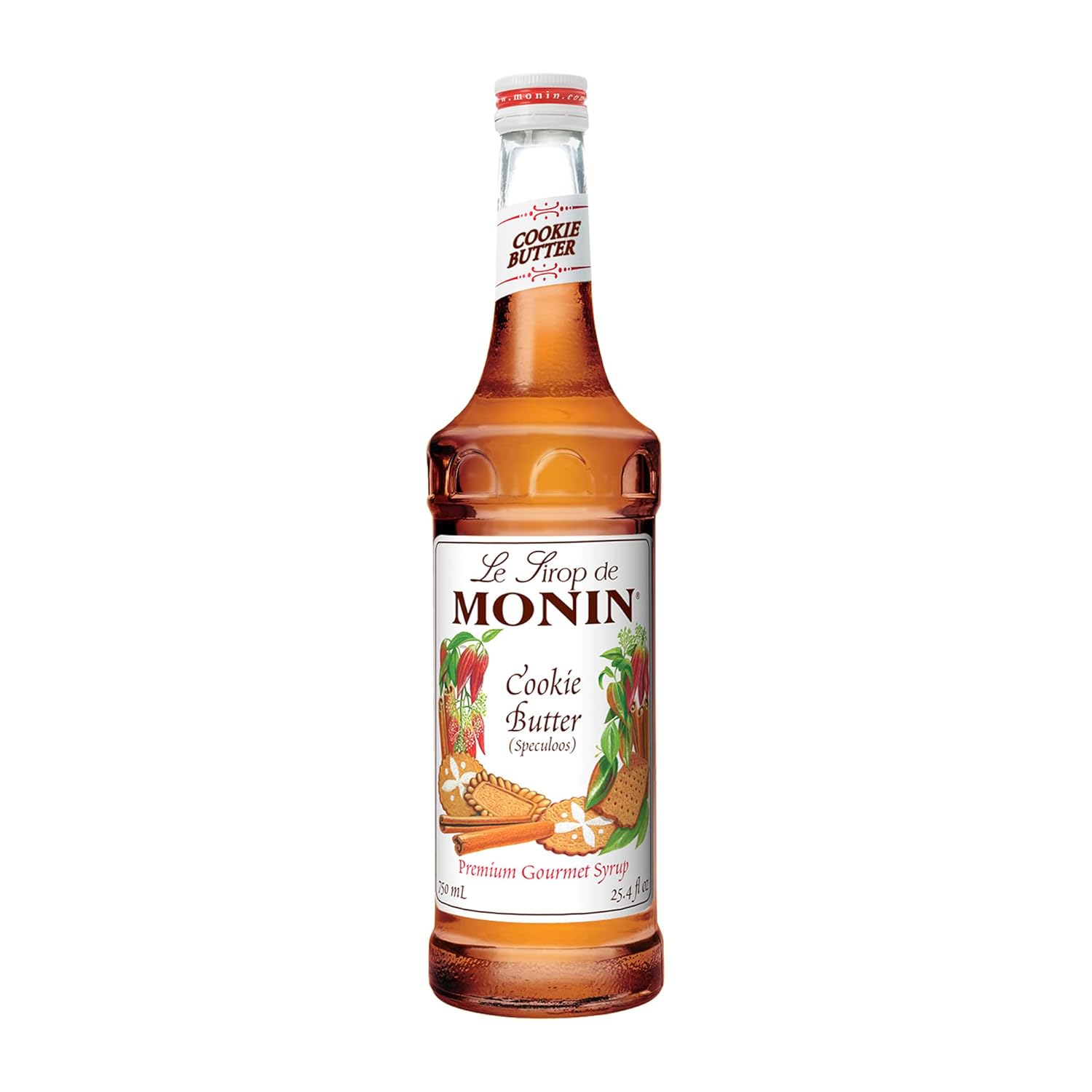 Monin - Cookie Butter Syrup, Great for Coffees, Lattes, and Mochas, Gluten-Free, Vegan, Non-GMO (750 ml)