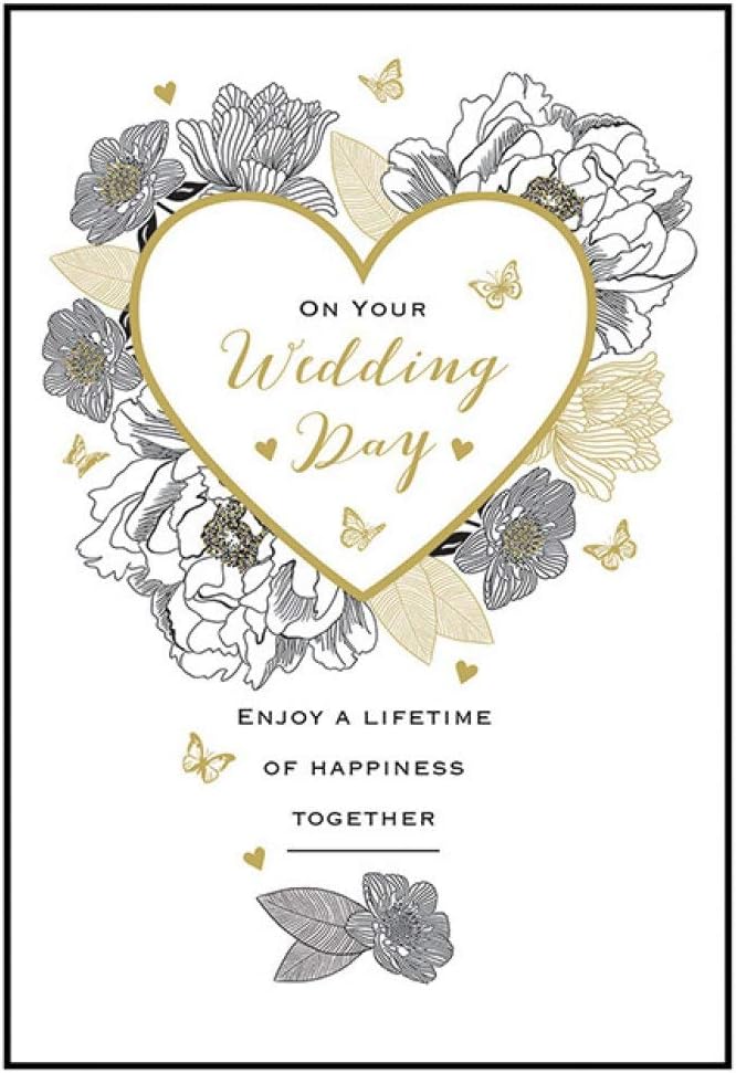 Piccadilly Greetings Modern Wedding Card Wedding - 7 x 5 inches, A11725