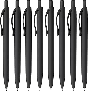 Bribobo 8 Pack Ballpoint Pens Retractable No Bleed Black Click Pens, Pens Medium Point, Smooth Ink Pens, 1.0 MM Black Ink