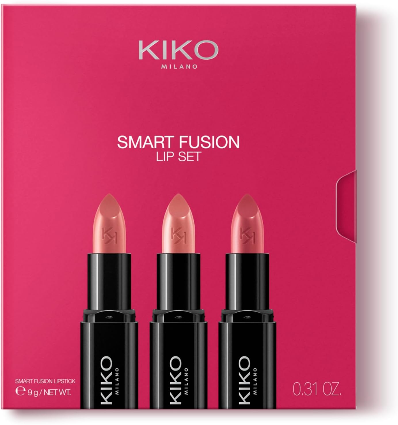 KIKO Milano Smart Fusion Lip Set 03, Lip Kit With 3 Radiant-Finish Lipsticks