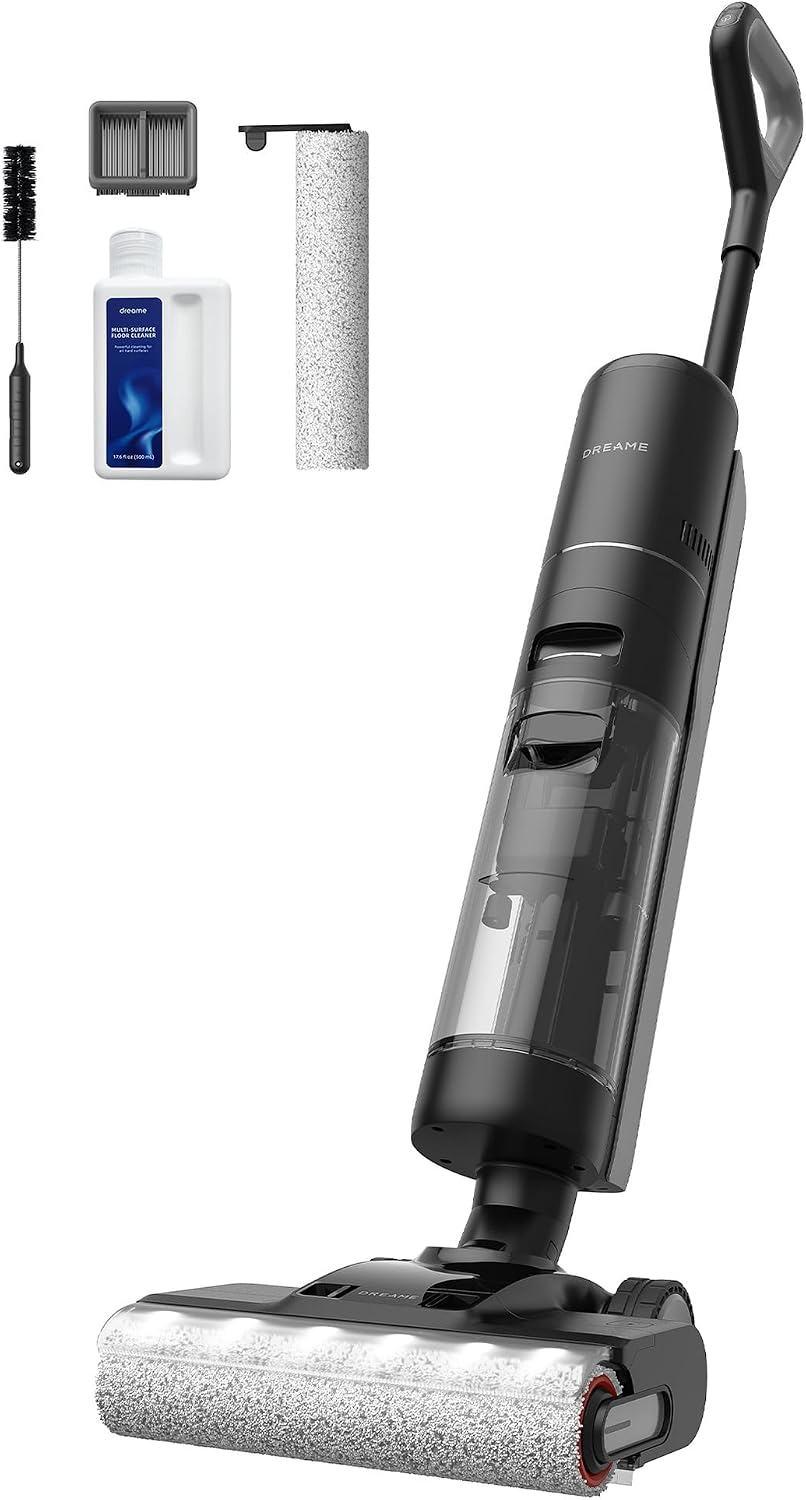 DREAME H13 Pro Wet Dry Vacuum Cleaner, Smart Floor Cleaner Vacuum Mop for Hard Floors, 140°F Brush Wash, Hot Air & Dual Rotation Self-Cleaning, GlideWheel Power System, Great for Sticky Messes