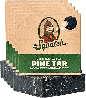 Dr. Squatch All Natural Bar Soap for Men with Heavy Grit, 5 Pack, Pine Tar