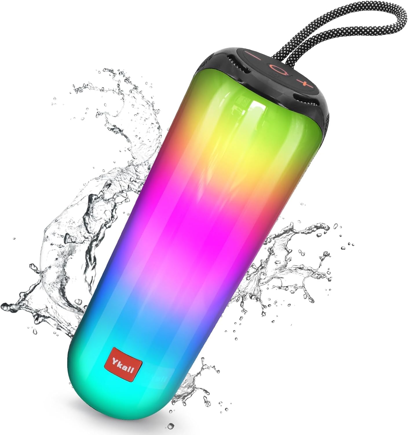Bluetoooth Speaker, 20W Portable Wireless Speaker BT5.3, RGB Multi-Colors Rhythm Lights, TWS Pairing, 24H Playtime, IPX5 Waterproof supports FM Mode, TF, USB for Outdoor, Home, Party, Beach, Travel
