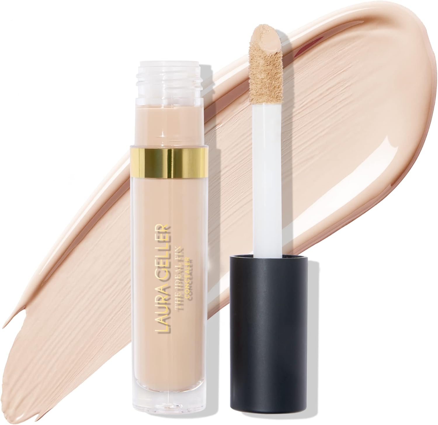 LAURA GELLER NEW YORK The Ideal Fix Concealer (Porcelain) - Buildable Medium to Full Coverage Under Eye Concealer - Long-Lasting Liquid Concealer For Covering Under Eye Dark Circles & Blemishes