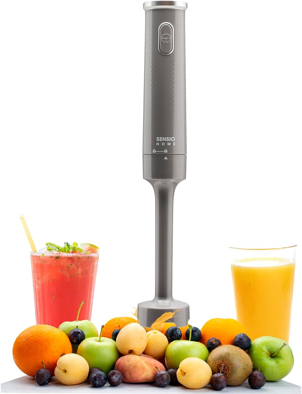 Sensio Home Hand Blender Cool Grey 200W Stick Immersion Blender Food Processor Handheld Electric with Stainless Steel Blade Great for Soups, Baby Food, Sauce, Smoothies