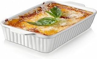 Casserole Dishes for Oven, 9x13 Ceramic Baking Dish, Casserole Dish Deep with Handles, Oven Safe and Durable Bakeware, Lasagna Pan for Home&Kitchen Decor Gifts