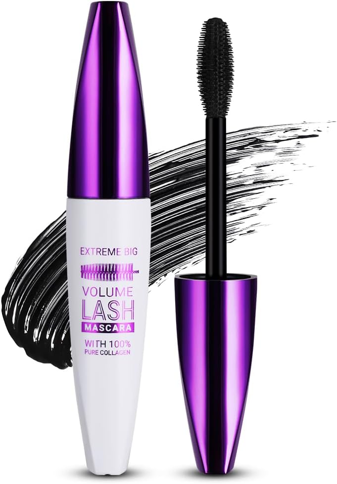 Extreme Big 5D Volume Lash Mascara, Black Silk Fiber Eyelash Lash