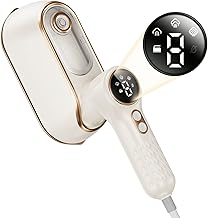 Travel Steamer Iron for Clothes, 1200W Portable Handheld Steamer Iron 4Mode with LCD Display 10s Fast Heating 180° Swivel Handle Powerful Wrinkle Remover, Garment Steamer for Home, Dorm, Travel, White