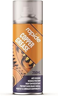 Copper Grease 250 ml Lubricant and Anti-Seize Spray, Ideal for Automotive, Machinery, and Construction Applications, Helps to Protect Metal Components from Heat, Acid, Rust and Water