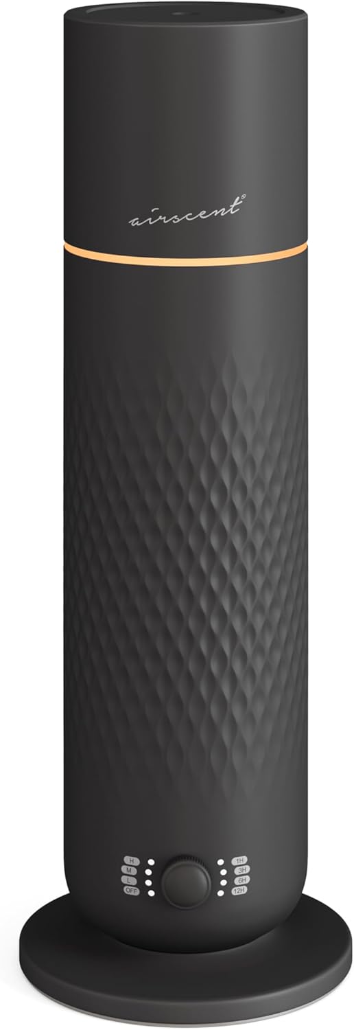 The AirScent Waterless Diffuser - Cold Air Scent Diffuser Oil Machine for Homes, Offices, Hotels and Spas - Fragrance Oil Aromatherapy Diffuser for Aesthetic Scenting - Color Black - Capacity 4.05 Oz
