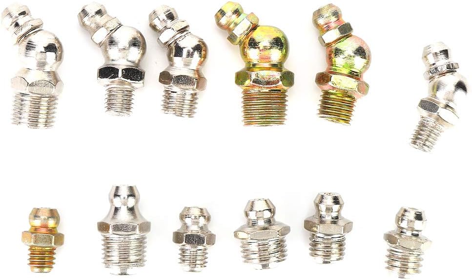 Grease Nipple, 130Pcs 45 Degree And Straight Type Hydraulic Nipple,130Pcs And Hydraulics, Pneumatics & Plumbing Zerk Fitting For Hose Tube Assorted For