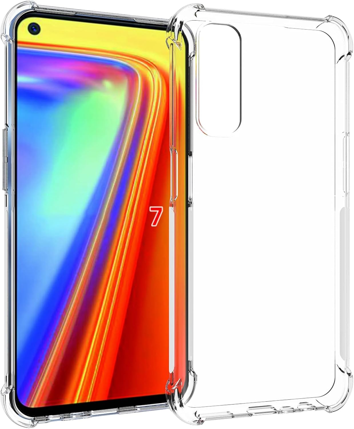 USTIYA for Realme 7 Case Clear TPU Four Corners Cover Transparent Soft funda