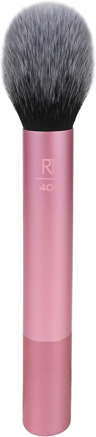 Real Techniques Ultra Plush Blush Makeup Brush, For Loose, Cream, or Pressed Blush, Rosy Glow Cheeks, Fluffy Powder Brush, Aluminum Ferrules, Synthetic Bristles, Vegan and Cruelty Free, 1 Count