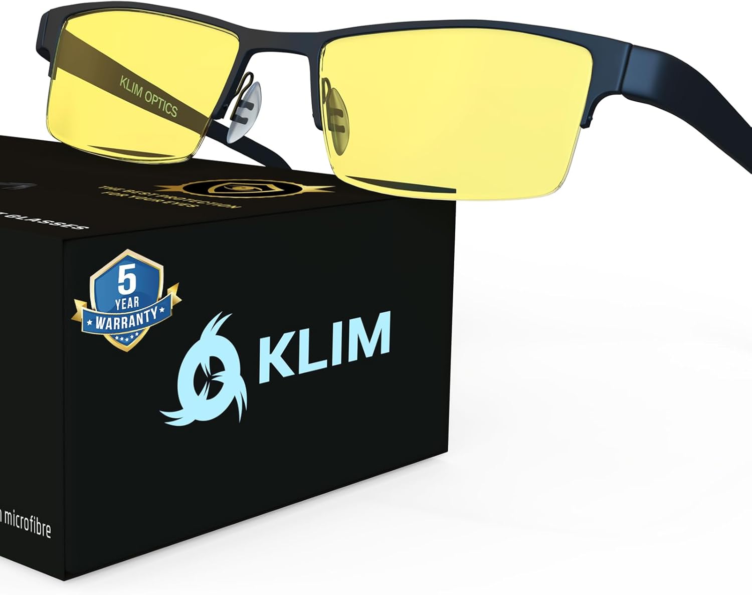 KLIM Optics + Blue Light Blocking Glasses + Reduce Eye Strain and Fatigue + Gaming Glasses for PC Mobile TV + Blocks 92% Blue Light + Blue Light Glasses with UV Protection + New Version