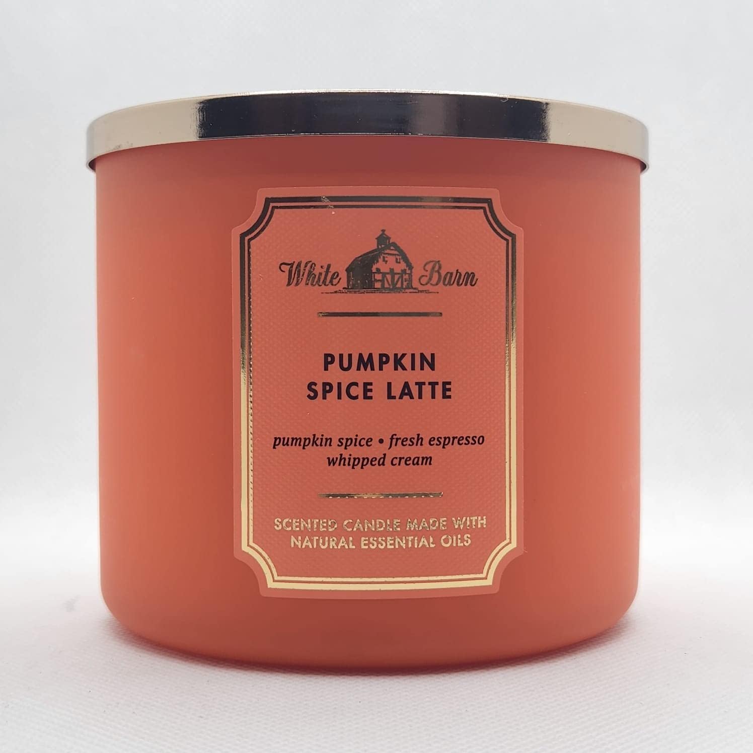 Bath & Body Works, White Barn 3-Wick Candle w/Essential Oils - 14.5 oz - New Core Scents! (Pumpkin Spice Latte)