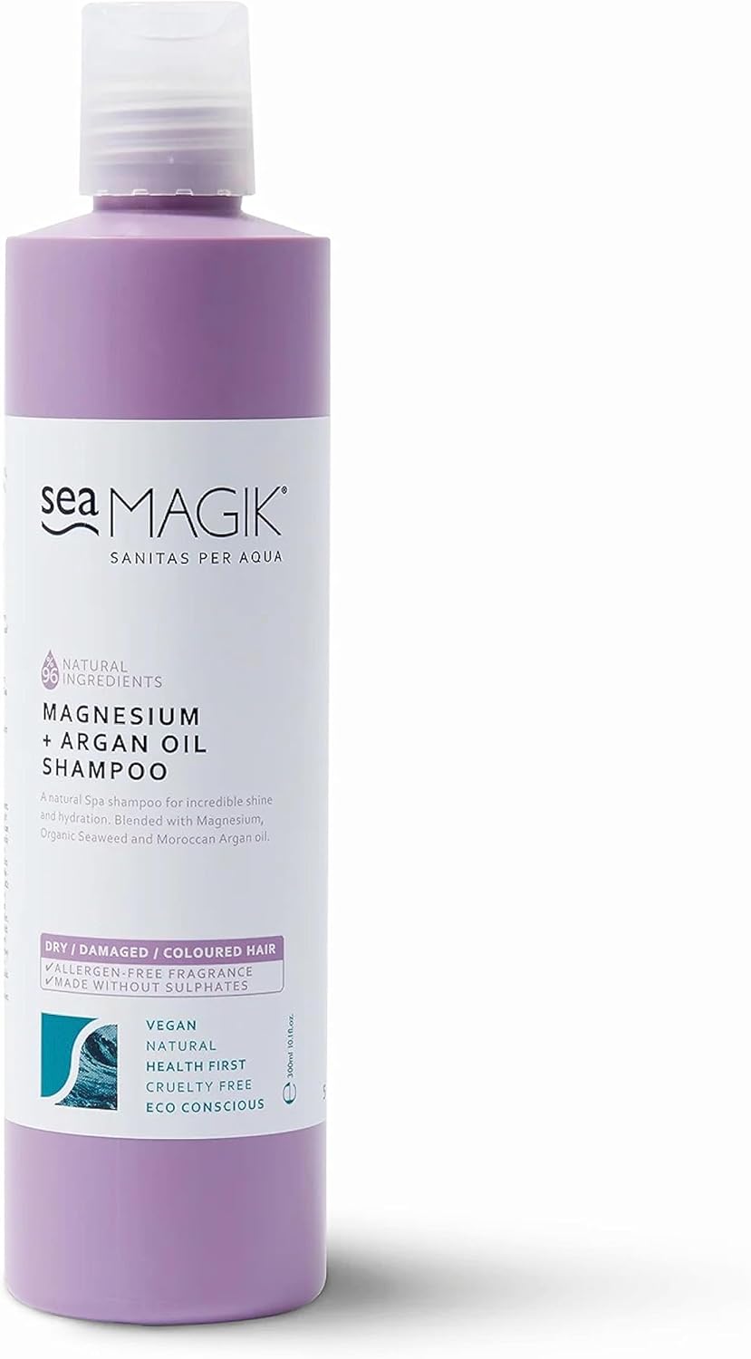 Sea Magik - Argan Oil Shampoo with Magnesium and Organic Seaweed, Hydrates Dry Hair and Scalp to Restore Shine, Vegan and Cruelty Free (300ml)