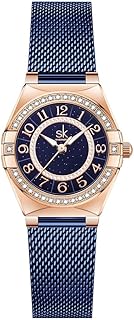 SHENGKE SK Ladies Easy Read Watch with Arabic Numerals Crystal Diamond Women Dress Watches Water Resistant