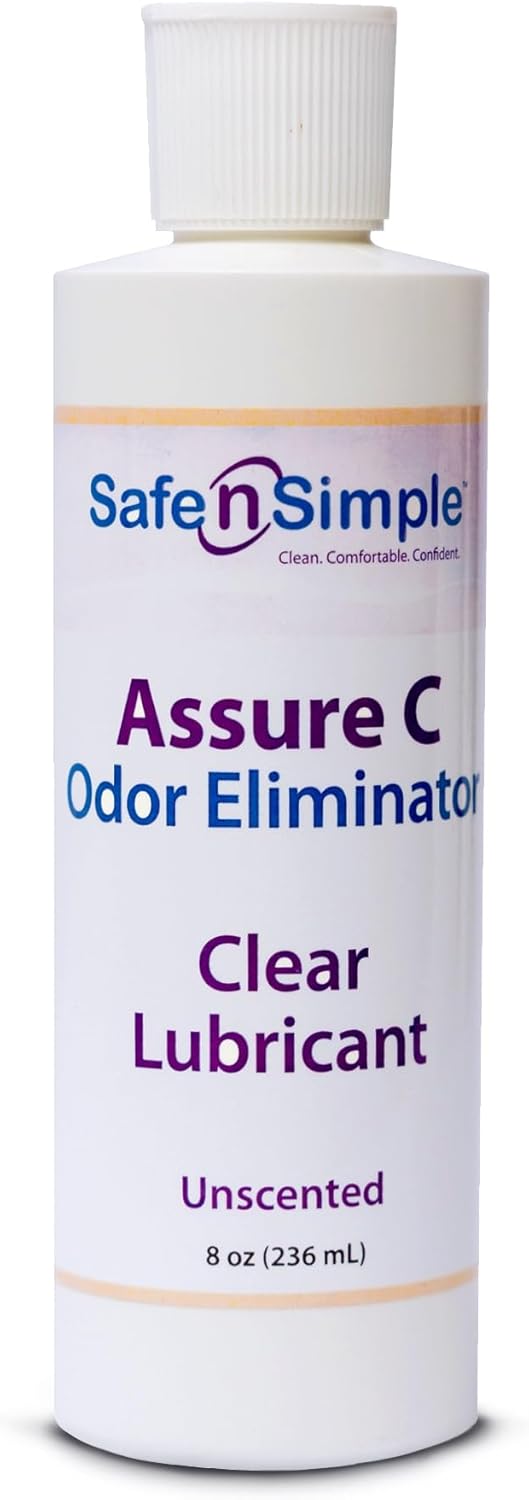 Safe n' Simple Assure C - Clear Lubricating Ostomy Pouch Deodorant - Colostomy Bag Odor Eliminator - Colostomy Deodorizer Lubricant - 8 Fluid Ounce Drops