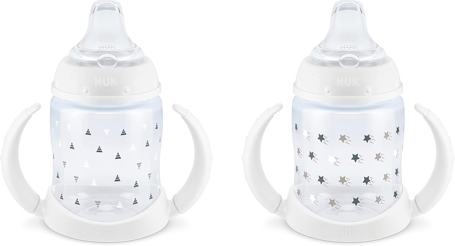 NUK Learner Cup, 6+ Months, Timeless Collection, Amazon Exclusive, 5 Oz, Pack of 2 – BPA Free, Spill Proof Sippy Cup