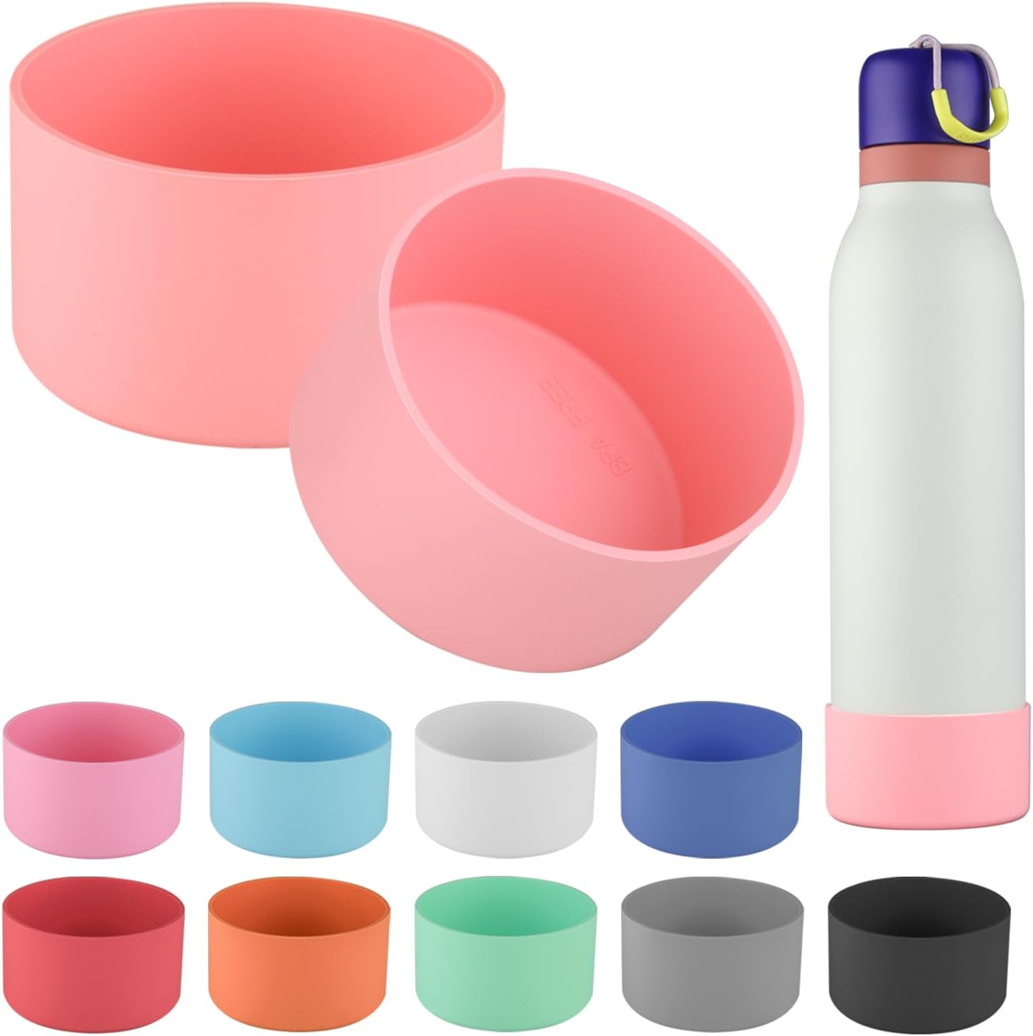 2pcs Silicone Boot for Owala FreeSip Twist Water Bottle 24oz,Applicable Anti-Slip Protective Sleeve for Owala FreeSip Twist,Anti-Slip Bottom Protective for Owala FreeSip Twist