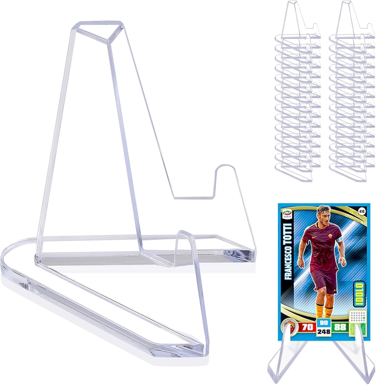 vivinin 20 Packs Card Display Stand, Card Stand, Card Stands for Sports Cards, Trading Card Stand, Acrylic Material, 2.7 Inch Tall