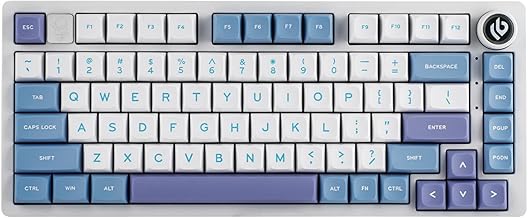 EPOMAKER x LEOBOG Hi75 Wired Gaming Keyboard, Aluminum Alloy Mechanical Keyboard, Programmable Custom Keyboard with Mode-Switching Knob, Hot Swappable, RGB Backlit, Reaper Switch (White Purple)