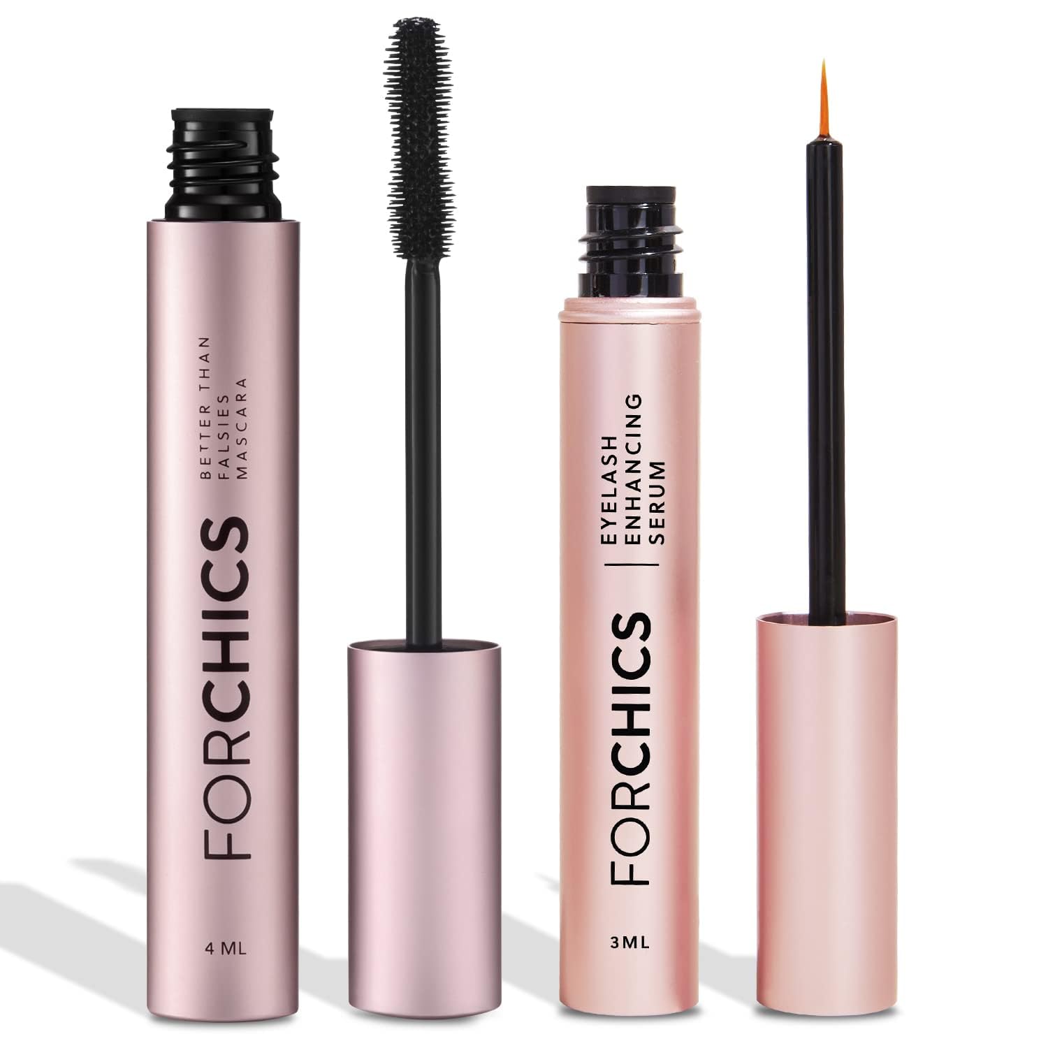 ForChics Lash Growth and Volume Duo - Growth Serum + Nourishing Mascara | 24/7 Lash Transformation System - Prostaglandin-Free, Hormone-Free - Instant Volume + Long-Term Growth