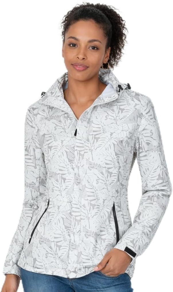 Blu Apparel Womens Waterproof Jackets Lightweight Ladies Rain Jacket for Women Outdoor Hiking Printed Breathable