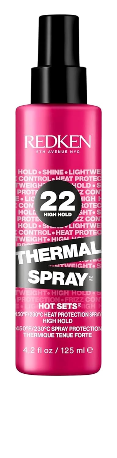 Redken Thermal Spray 22 High Hold - Thermal Heat Protectant and Setting Mist, For Curling and Flat Irons, Lasting Frizz Control & Protects Against Heat Damage