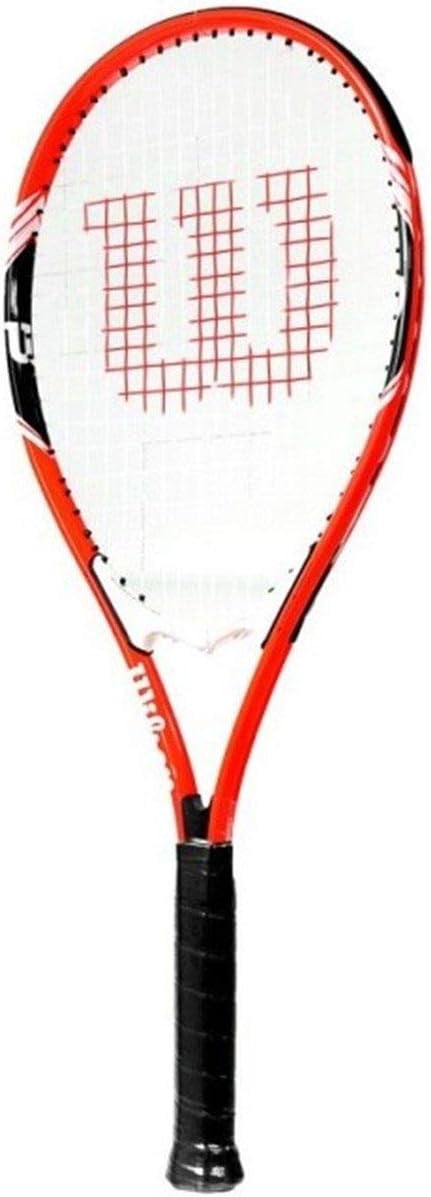 Wilson Federer Adult Recreational Tennis Racket - Grip Size 3 - 4 3/8", Red/White/Black