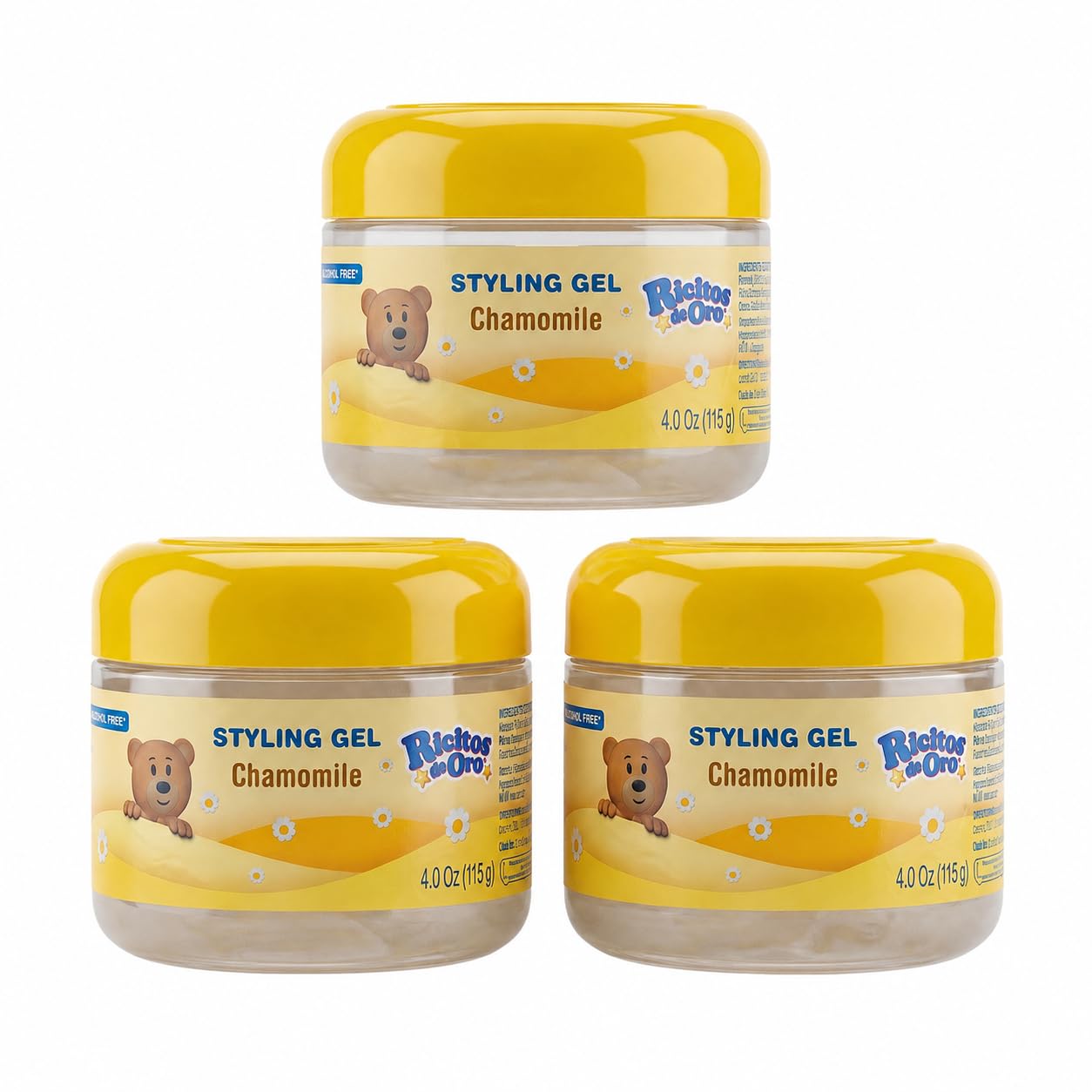 Ricitos de Oro Chamomile Hair Gel | Alcohol-Free | 4.05 oz | 3-Pack